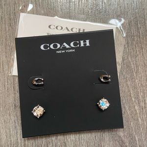 Coach signature earring set